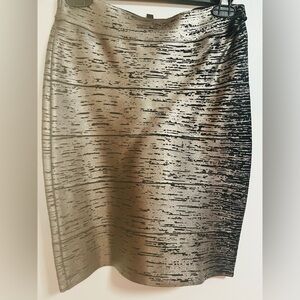 BCBGMaxAzria Black and Gold Pencil Skirt